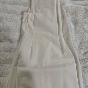 Stradivarius Cream Backless Dress